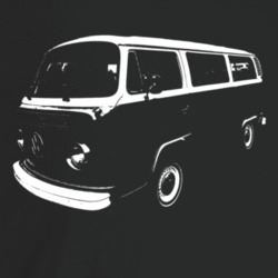 1974 V W Type 2 Westfalia Three Quarter Angle View Dark Color T Shirt