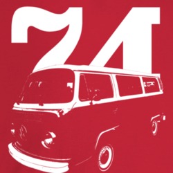 1974 V W Type 2 Westfalia Three Quarter Angle View With Year Dark Colo