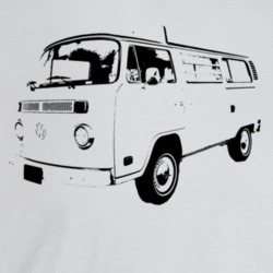 1975 V W Type 2 Westfalia Three Quarter Angle View Light Color T Shirt