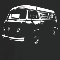 1975 V W Type 2 Westfalia Three Quarter Angle View Dark Color T Shirt