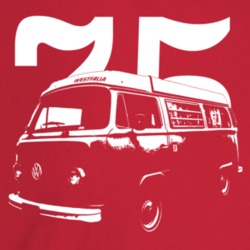 1975 V W Type 2 Westfalia Three Quarter Angle View With Year Dark Colo