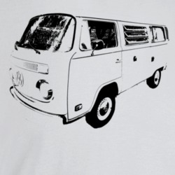 1976 V W Type 2 Westfalia Three Quarter Angle View Light Color T Shirt