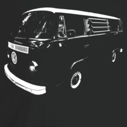 1976 V W Type 2 Westfalia Three Quarter Angle View Dark Color T Shirt