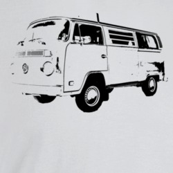 1977 V W Type 2 Westfalia Three Quarter Angle View Light Color T Shirt
