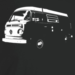 1977 V W Type 2 Westfalia Three Quarter Angle View Dark Color T Shirt
