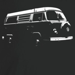 1979 V W Type 2 Westfalia Three Quarter Angle View Dark Color T Shirt