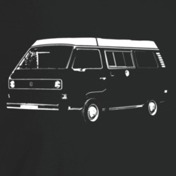 1980 V W Type 2 Westfalia Three Quarter Angle View Dark Color T Shirt