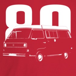 1980 V W Type 2 Westfalia Three Quarter Angle View With Year Dark Colo