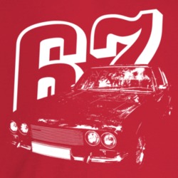 1967 Interceptor Three Quarter Angle View With Year Dark Color T Shirt