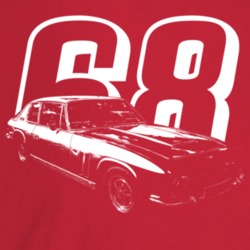 1968 Interceptor Three Quarter Angle View With Year Dark Color T Shirt