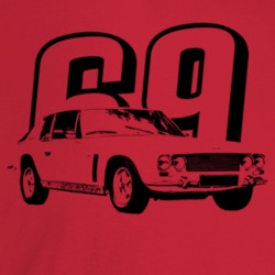 1969 Interceptor Three Quarter Angle View With Year Light Color T Shir