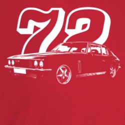 1972 Interceptor Three Quarter Angle View With Year Dark Color T Shirt