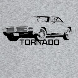 1968 Tornado Three Quarter Angle View With Model Name Light Color T Sh