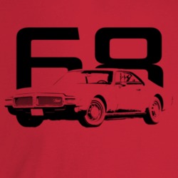 1968 Tornado Three Quarter Angle View With Year Light Color T Shirt
