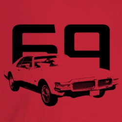 1969 Tornado Three Quarter Angle View With Year Light Color T Shirt