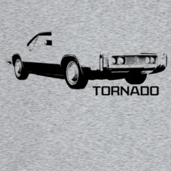 1970 Tornado Three Quarter Angle View With Model Name Light Color T Sh