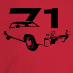 1971 Tornado Three Quarter Angle View With Year Light Color T Shirt