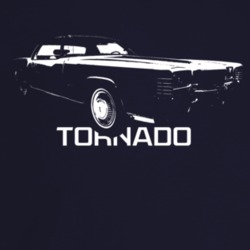 1971 Tornado Three Quarter Angle View With Model Name Dark Color T Shi
