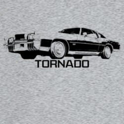1972 Tornado Three Quarter Angle View With Model Name Light Color T Sh