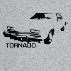 1973 Tornado Three Quarter Angle View With Model Name Light Color T Sh