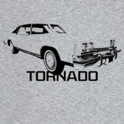 1974 Tornado Three Quarter Angle View With Model Name Light Color T Sh