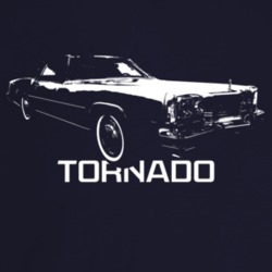 1974 Tornado Three Quarter Angle View With Model Name Dark Color T Shi