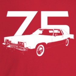 1975 Tornado Three Quarter Angle View With Year Dark Color T Shirt