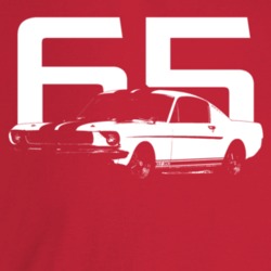 1965 Shelby Gt 350 Three Quarter Angle View With Year Dark Color T Shi