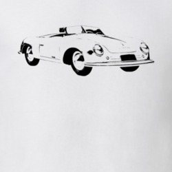 1948 356 Speedster Three Quarter Angle View Light Color T Shirt