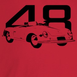 1948 356 Speedster Three Quarter Angle View With Year Light Color T Sh