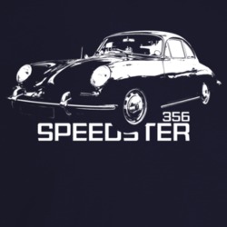1950 356 Speedster Three Quarter Angle View With Model Name Dark Color