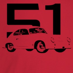 1951 356 Speedster Three Quarter Angle View With Year Light Color T Sh