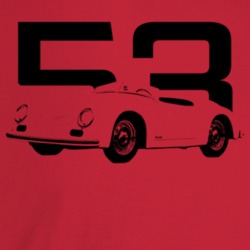 1953 356 Speedster Three Quarter Angle View With Year Light Color T Sh