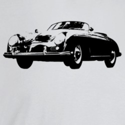 1954 356 Speedster Three Quarter Angle View Light Color T Shirt