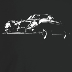 1954 356 Speedster Three Quarter Angle View Dark Color T Shirt