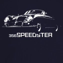 1954 356 Speedster Three Quarter Angle View With Model Name Dark Color