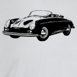 1955 356 Speedster Three Quarter Angle View Light Color T Shirt