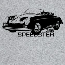 1955 356 Speedster Three Quarter Angle View With Model Name Light Colo