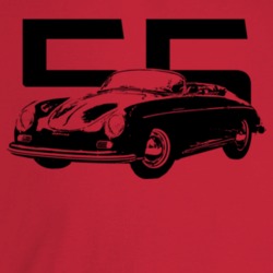 1955 356 Speedster Three Quarter Angle View With Year Light Color T Sh