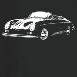1955 356 Speedster Three Quarter Angle View Dark Color T Shirt