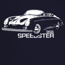 1955 356 Speedster Three Quarter Angle View With Model Name Dark Color