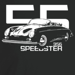 1955 356 Speedster Three Quarter Angle View With Year And Model Name D
