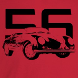 1956 356 Speedster Three Quarter Angle View Light Color T Shirt