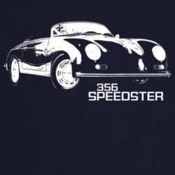 1956 356 Speedster Three Quarter Angle View With Model Name Dark Color