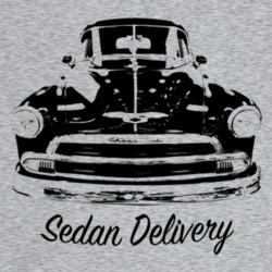 1951 Chevy Sedan Delivery Grill View With Model Name Light Color T Shi
