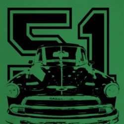 1951 Chevy Sedan Delivery Grill View With Year Light Color T Shirt
