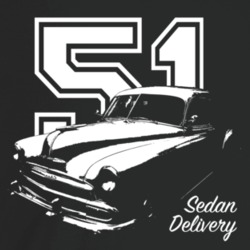 1951 Chevy Sedan Delivery Three Quarter Angle View With Year And Model