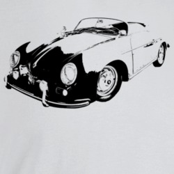 1957 356 Speedster Three Quarter Angle View Light Color T Shirt