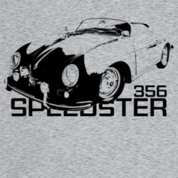 1957 356 Speedster Three Quarter Angle View With Model Name Light Colo