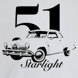 1951 Starlight Three Quarter Angle View With Year And Model Name Light